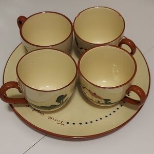 Set of 4 Sandwich plate and Cup